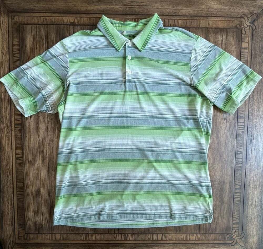 Adidas Golf ClimaCool Striped Polo Shirt Green 2XL